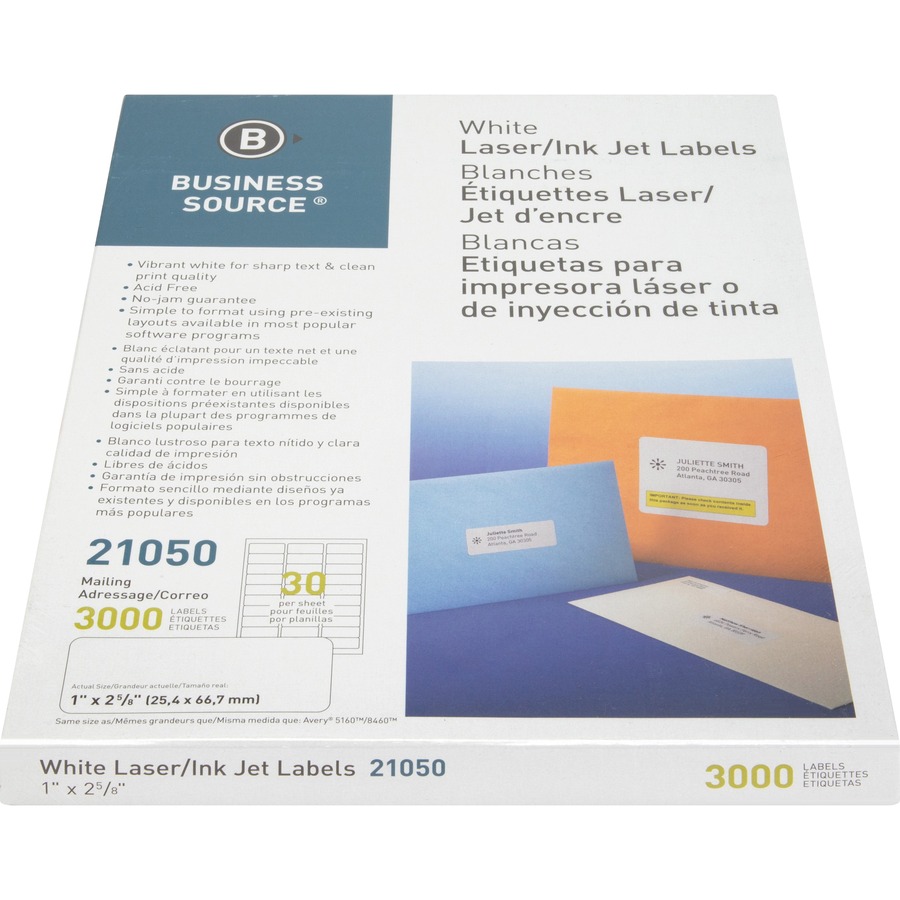 Business source white laser labels 21050 template